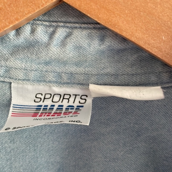 Vintage Racing Dale Earnhardt Denim Fringe Button Front Tank Top - Picture 6 of 13